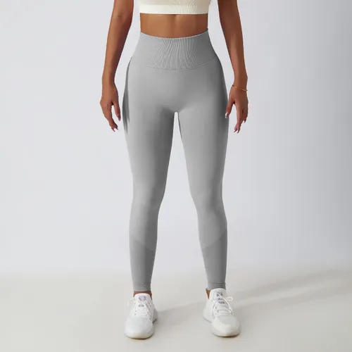 Damskie modelujące legginsy fitness z wysoką talią i tylnym paskiem