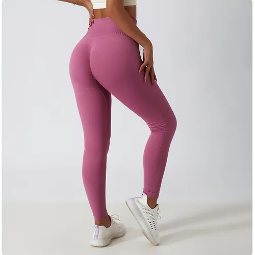 Damskie modelujące legginsy fitness z wysoką talią i tylnym paskiem