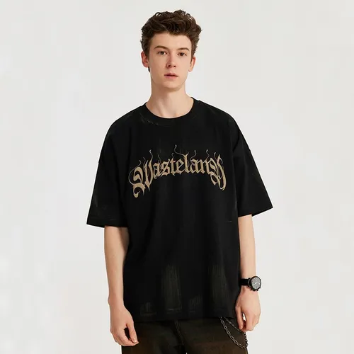 T-shirt art oversize pour homme avec broderie Wasteland