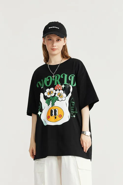 Unisex oversize tričko s krátkým rukávem a komiksovým potiskem Sunny World