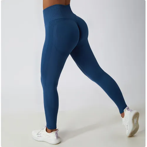 Damskie modelujące legginsy fitness z wysoką talią i tylnym paskiem