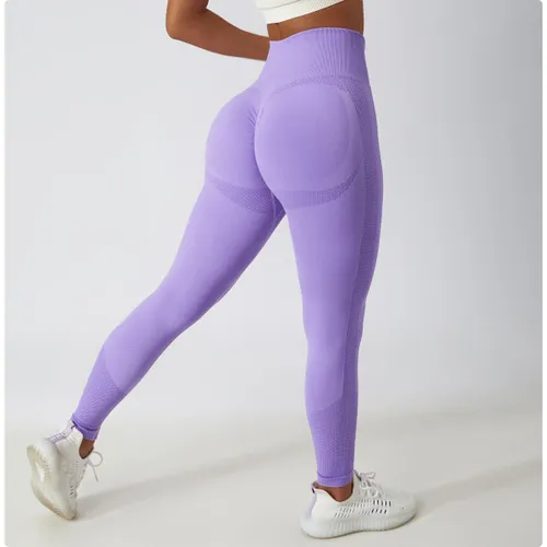 Damskie modelujące legginsy fitness z wysoką talią i tylnym paskiem