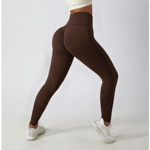 Damskie modelujące legginsy fitness z wysoką talią i tylnym paskiem