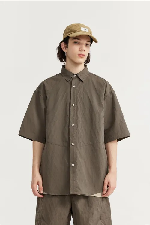 Unisex oversize košile s krátkým rukávem a kapsami Streetstyle