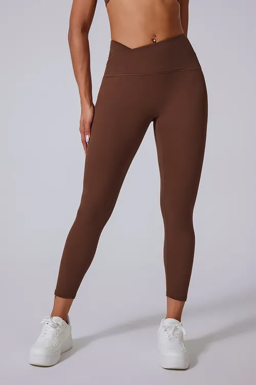 Női sport fitness leggings keresztbe tett derékkal