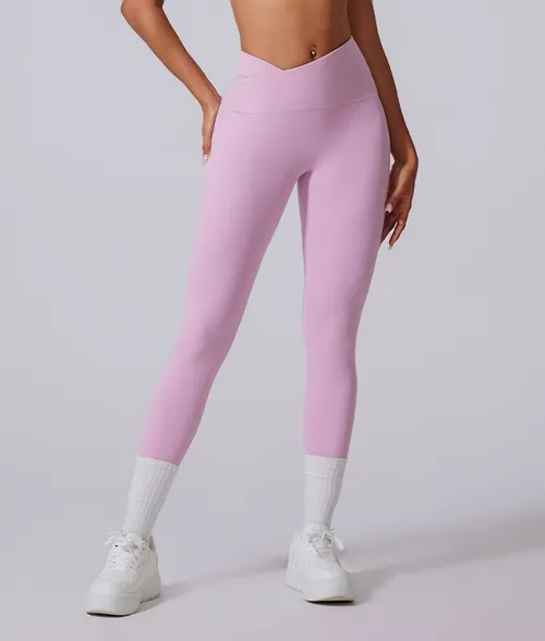 Női sport fitness leggings keresztbe tett derékkal