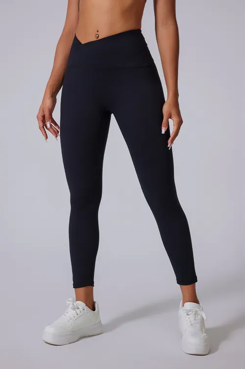 Női sport fitness leggings keresztbe tett derékkal