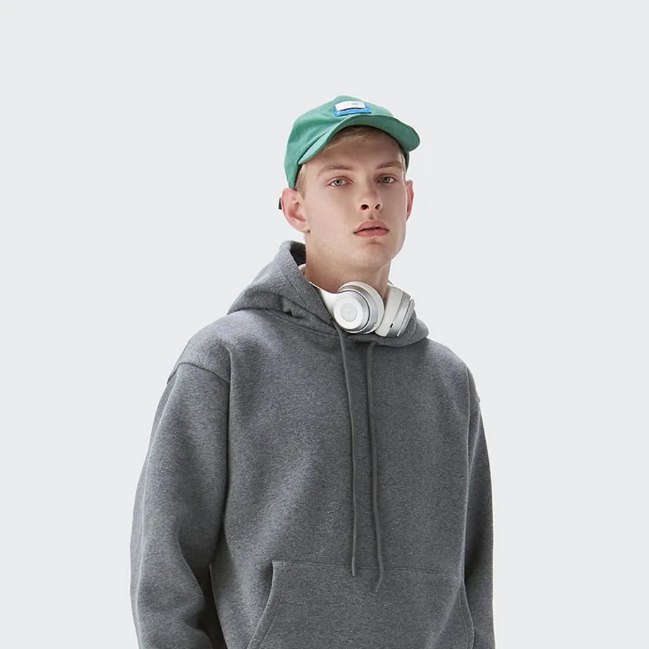 Unisex casual mikina s kapucí se stahovací šňůrkou a kapsou S Grey