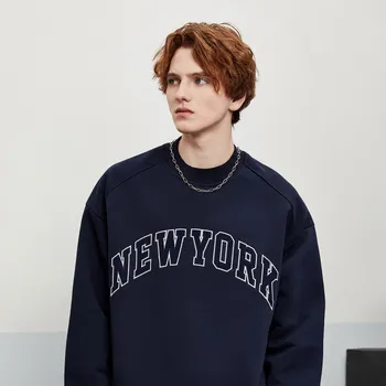 Unisex casual oversize mikina s výšivkou New York