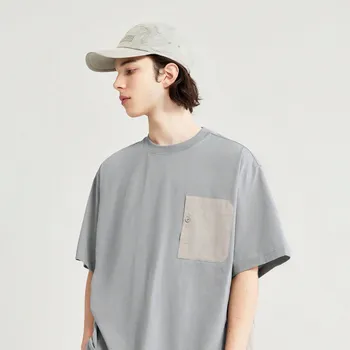 Unisex oversize tričko s kapsou a krátkým rukávem Asymmetrical