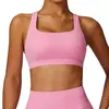 Dámská fitness podprsenka s vysokou oporou a originálním překřížením na zádech