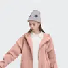 Unisex volná stylová jednobarevná mikina na zip s kapsami a kapucí 