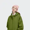 Unisex volná stylová jednobarevná mikina na zip s kapsami a kapucí 