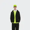 Unisex volná stylová jednobarevná mikina na zip s kapsami a kapucí 