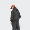 Unisex volná stylová jednobarevná mikina na zip s kapsami a kapucí 