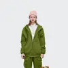 Unisex volná stylová jednobarevná mikina na zip s kapsami a kapucí 