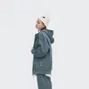Unisex volná stylová jednobarevná mikina na zip s kapsami a kapucí 